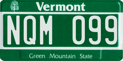 VT license plate NQM099