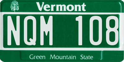 VT license plate NQM108
