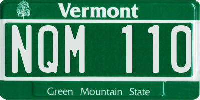 VT license plate NQM110
