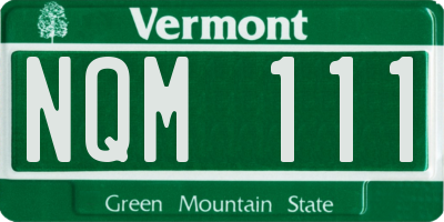 VT license plate NQM111