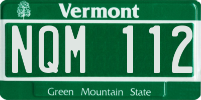 VT license plate NQM112