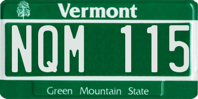 VT license plate NQM115