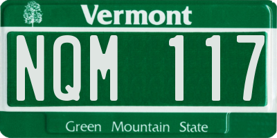 VT license plate NQM117