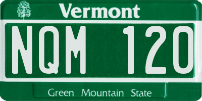 VT license plate NQM120