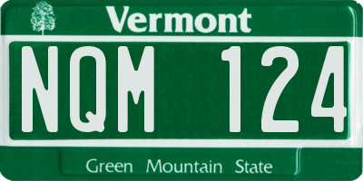 VT license plate NQM124