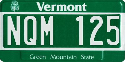 VT license plate NQM125