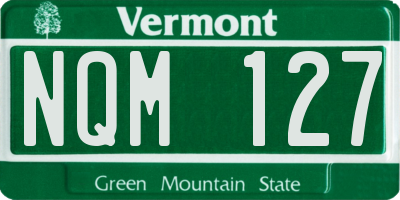 VT license plate NQM127