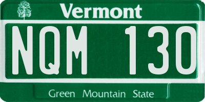 VT license plate NQM130
