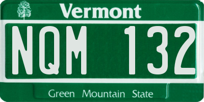 VT license plate NQM132