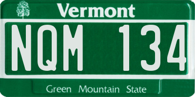 VT license plate NQM134