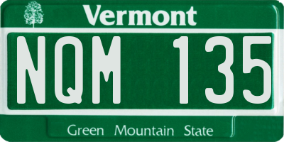 VT license plate NQM135