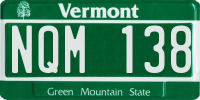 VT license plate NQM138