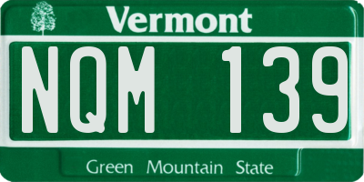 VT license plate NQM139