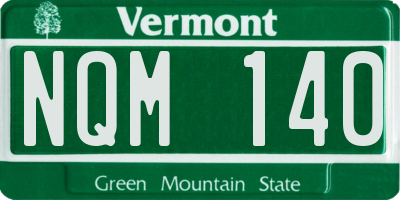 VT license plate NQM140