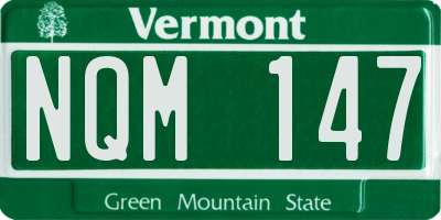 VT license plate NQM147