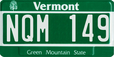 VT license plate NQM149