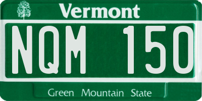 VT license plate NQM150