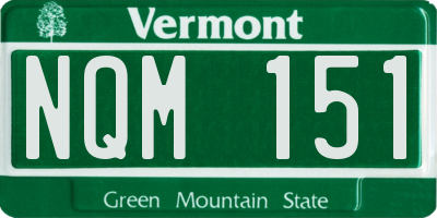 VT license plate NQM151