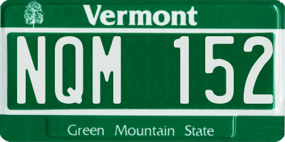 VT license plate NQM152