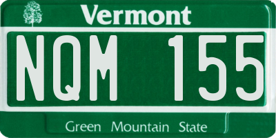 VT license plate NQM155