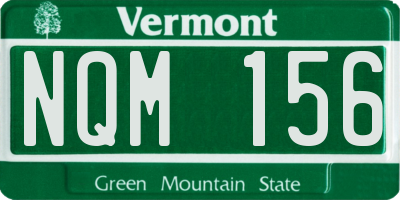 VT license plate NQM156
