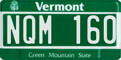 VT license plate NQM160