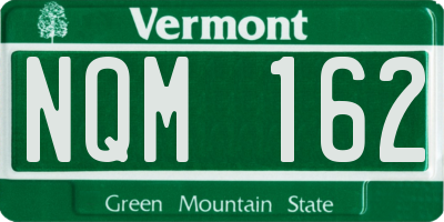 VT license plate NQM162