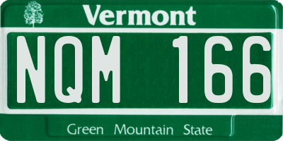VT license plate NQM166