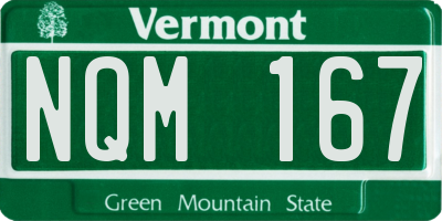 VT license plate NQM167