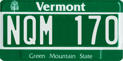 VT license plate NQM170