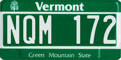VT license plate NQM172
