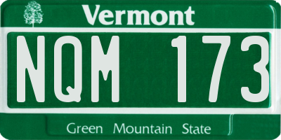VT license plate NQM173
