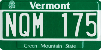 VT license plate NQM175