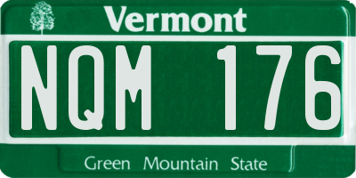 VT license plate NQM176