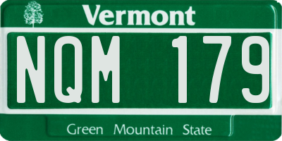 VT license plate NQM179
