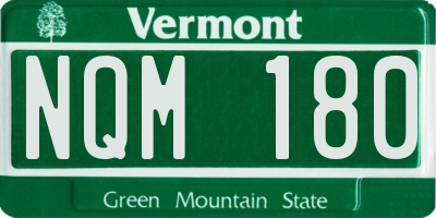 VT license plate NQM180
