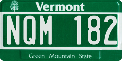 VT license plate NQM182