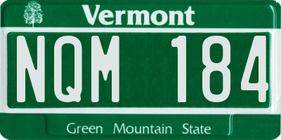 VT license plate NQM184