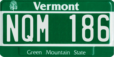 VT license plate NQM186
