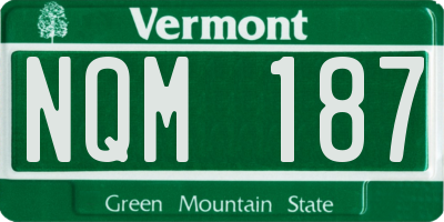 VT license plate NQM187