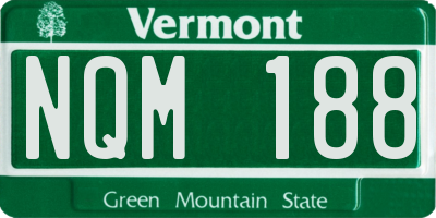 VT license plate NQM188