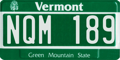 VT license plate NQM189