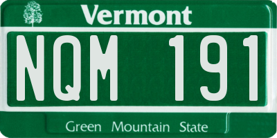 VT license plate NQM191