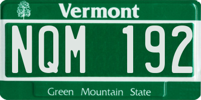 VT license plate NQM192