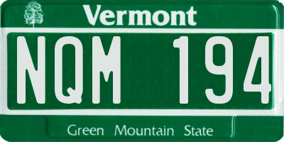 VT license plate NQM194