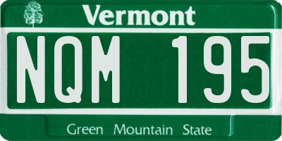 VT license plate NQM195