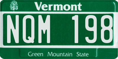 VT license plate NQM198