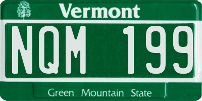 VT license plate NQM199