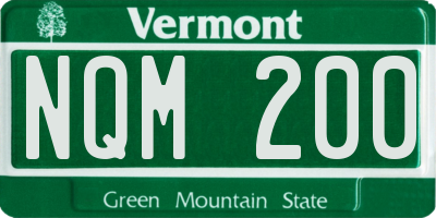 VT license plate NQM200