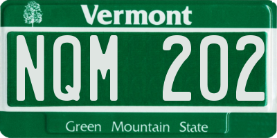 VT license plate NQM202